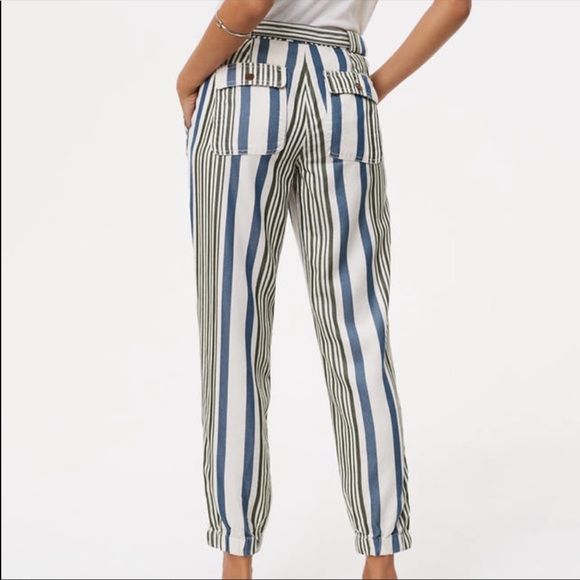 Loft Striped Tie Waist Pants - Picture 2 of 3